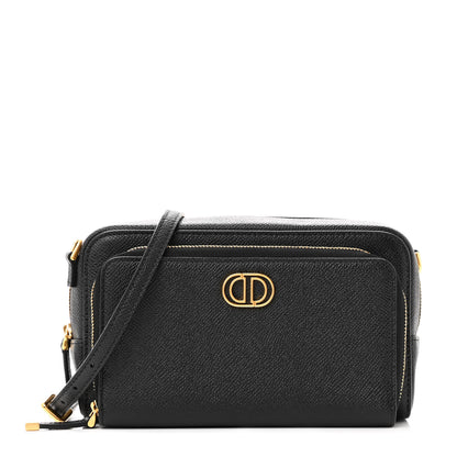 Christian Dior Grained Calfskin Caro Double Pouch Black 1 of 12