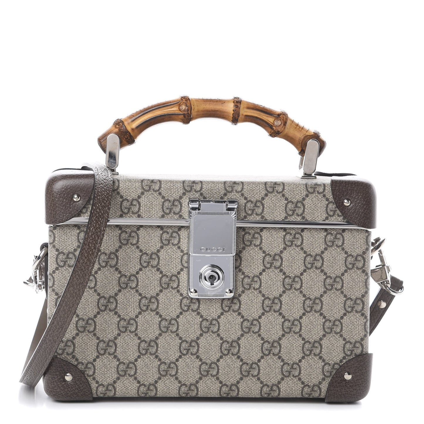 GG Supreme Monogram Globe-Trotter Beauty Case Brown