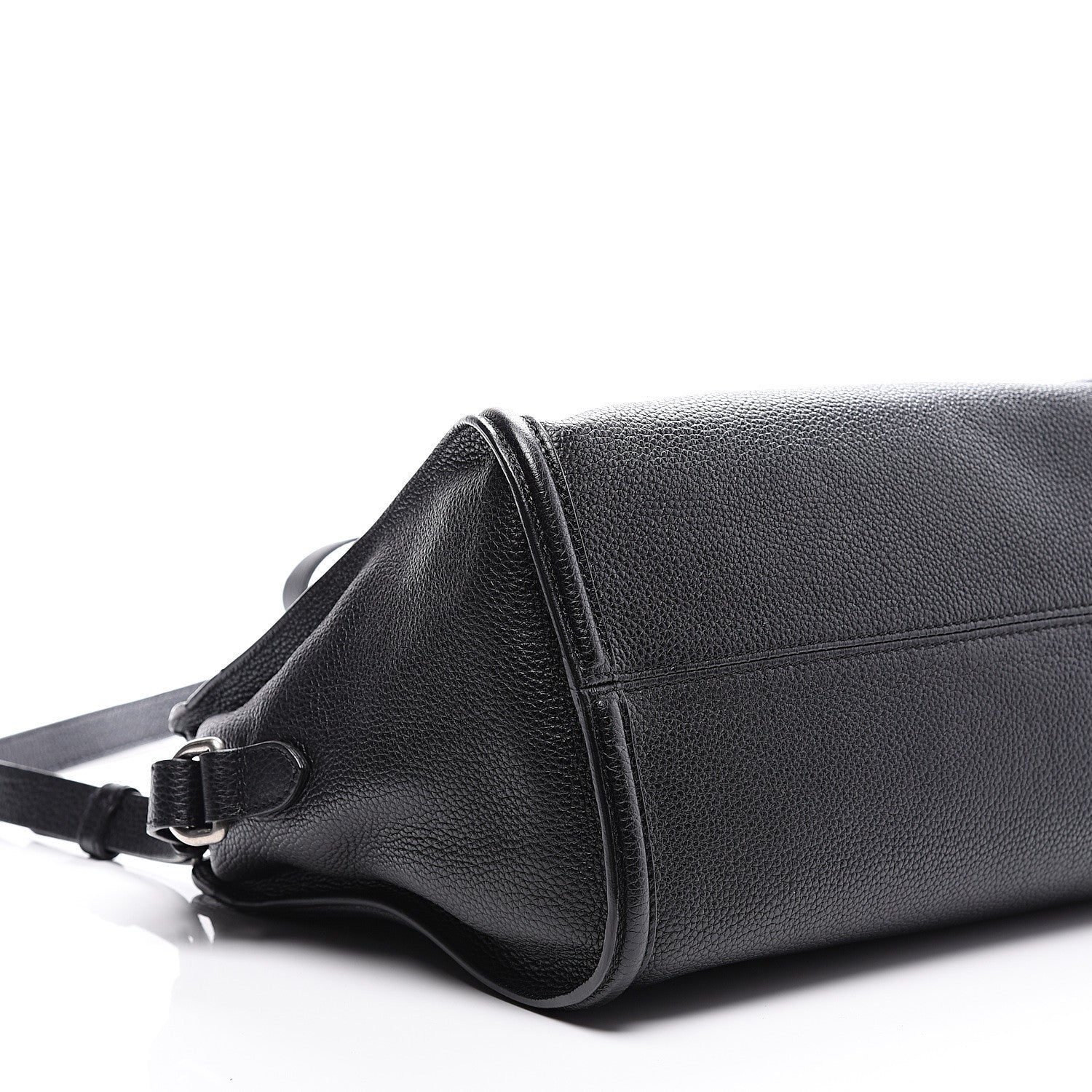 Alexander McQueen Pebbled Calfskin Small Skull Padlock Zip Around Tote Black 7 of 10