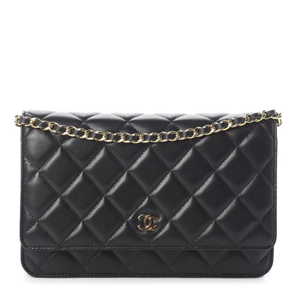 Chanel Lambskin Quilted Wallet On Chain WOC Black 1 of 10