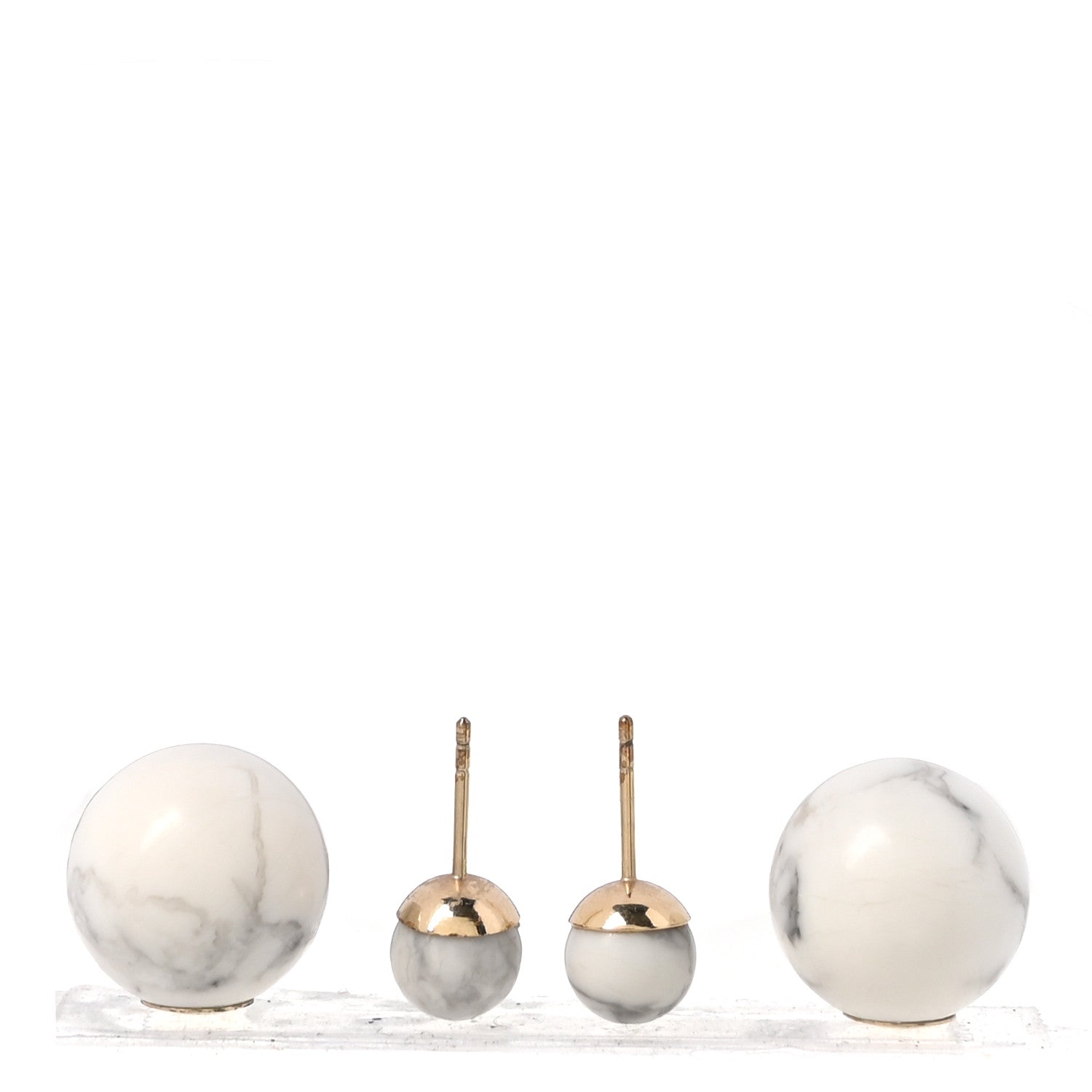 Christian Dior Palladium Mise En Dior Tribal Earrings White 3 of 4