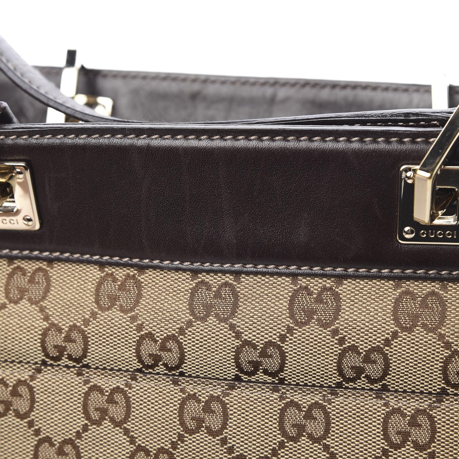 Gucci Monogram Large Punch Tote Dark Brown 15 of 17
