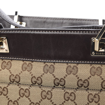 Gucci Monogram Large Punch Tote Dark Brown 15 of 17
