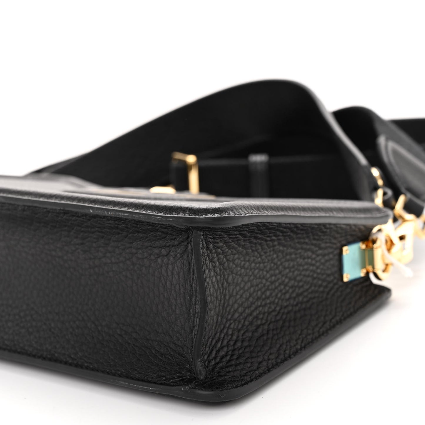 Grainy Calfskin VLogo Leather Shoulder Bag Black