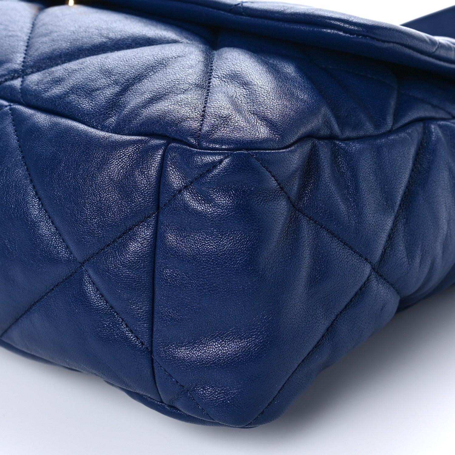 Chanel Goatskin Quilted Maxi Chanel 19 Flap Blue 10 of 10