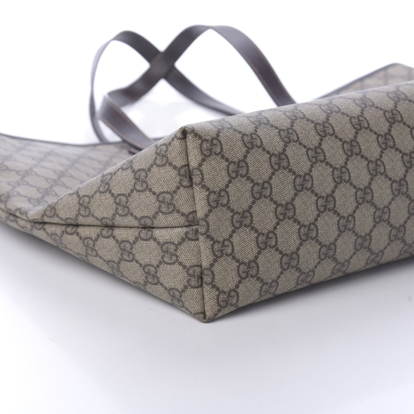 GG Supreme Monogram Large Zippered Shopping Tote Brown