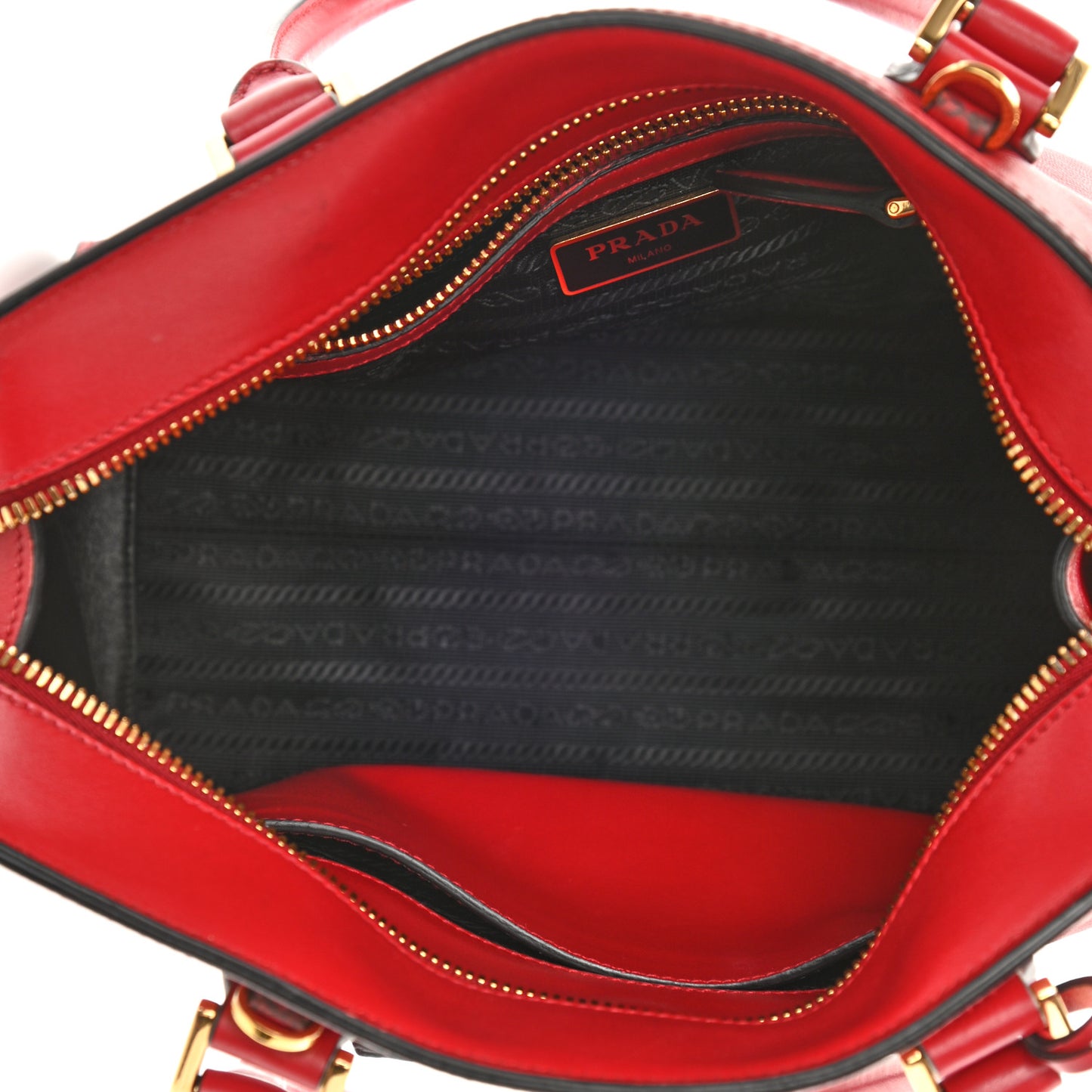 Saffiano Soft Calfskin Double Handle Satchel Fuoco