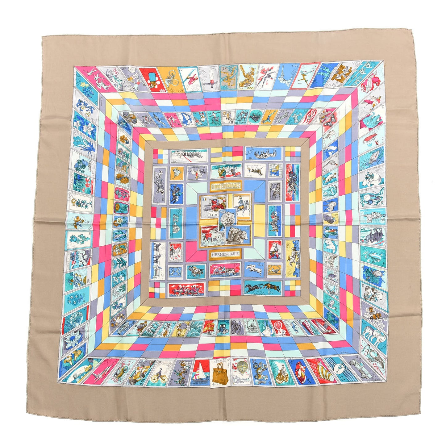 Silk Correspondance Scarf 90