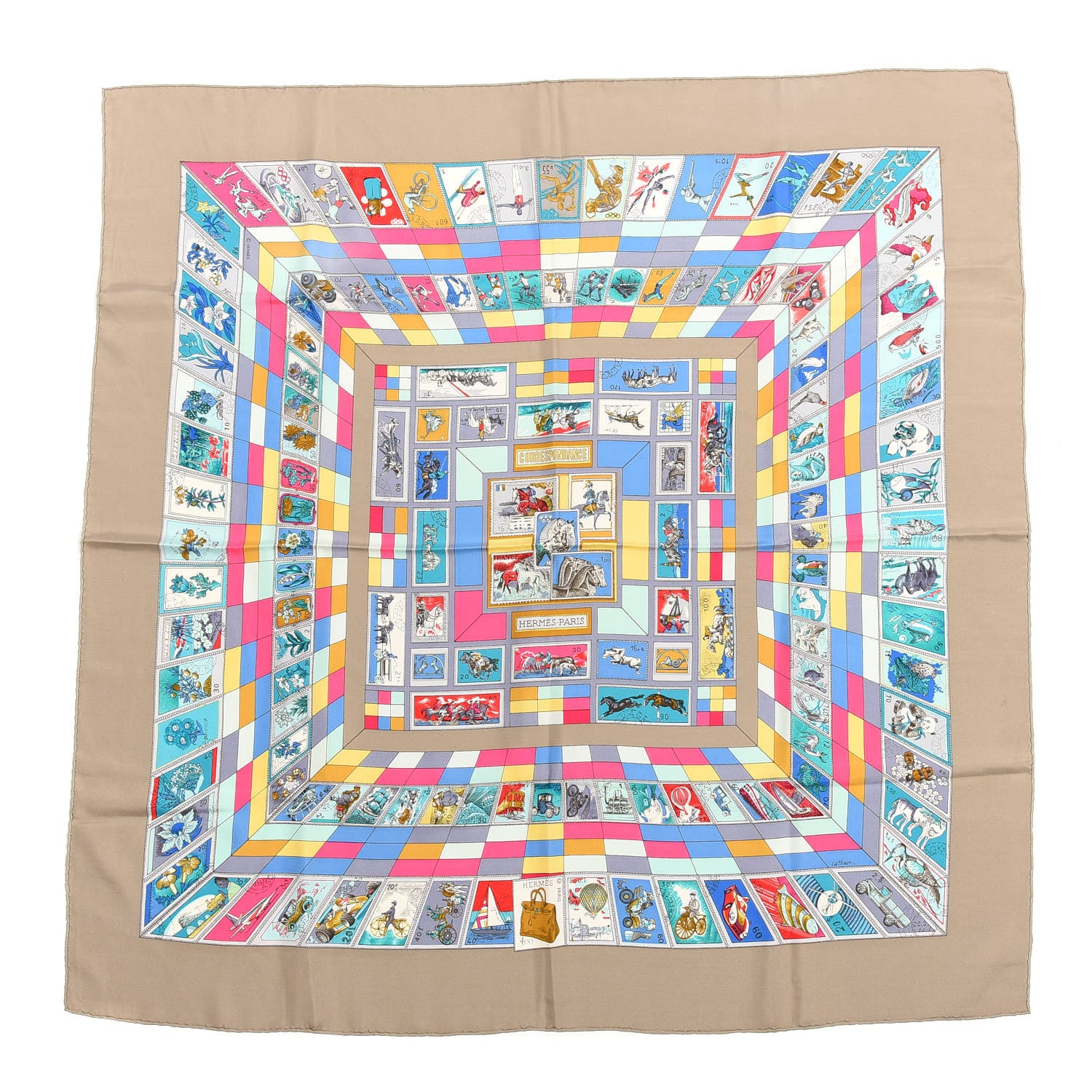 Hermes Silk Correspondance Scarf 90 1 of 4