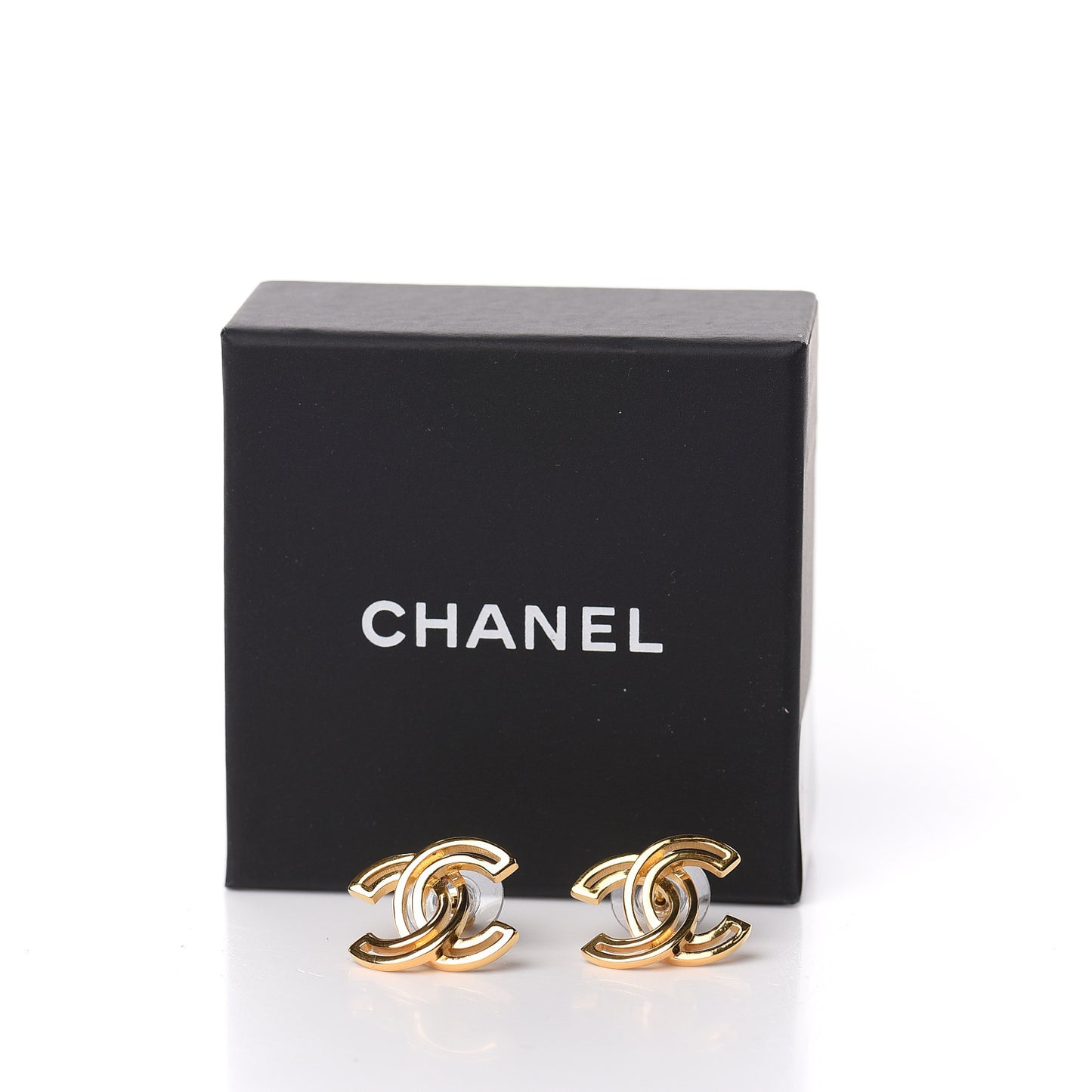Metal Obazine CC Earrings Gold