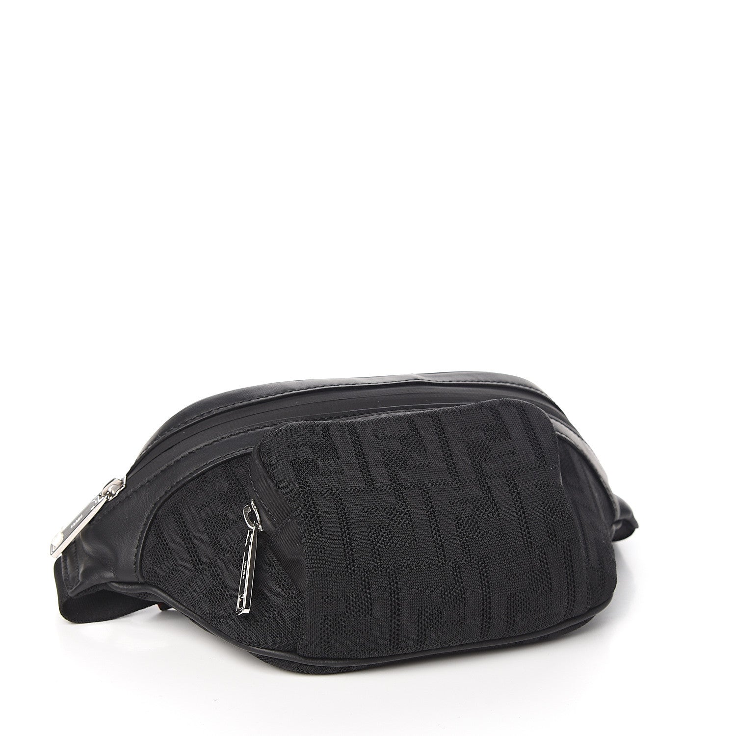 Fendi Neoprene Mesh Vitello Grace FF Pocket Belt Bag Black 3 of 9