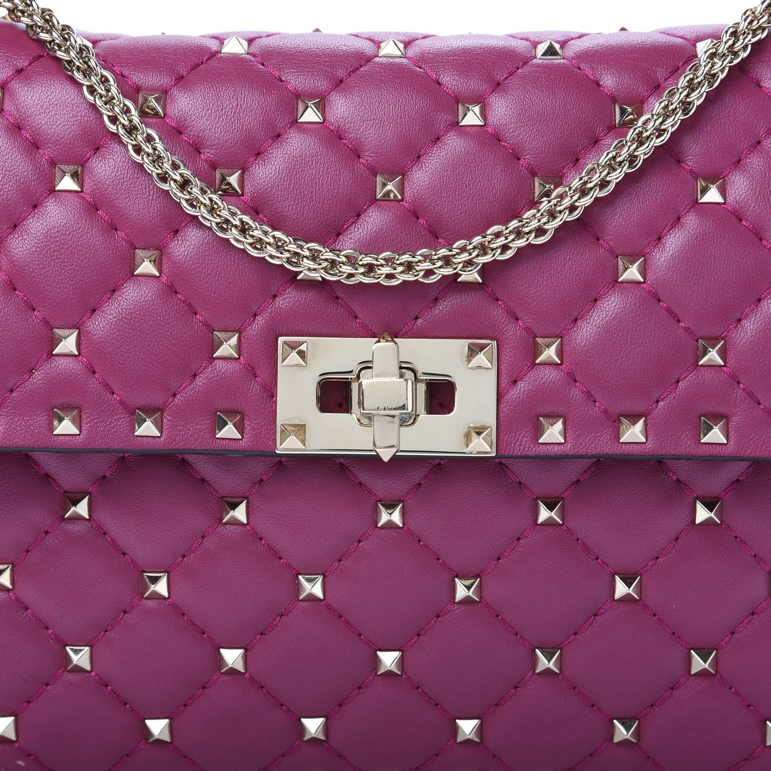 Valentino Garavani Nappa Medium Rockstud Spike Shoulder Bag Deep Cyclamin 12 of 12