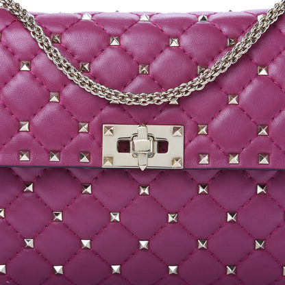 Valentino Garavani Nappa Medium Rockstud Spike Shoulder Bag Deep Cyclamin 12 of 12