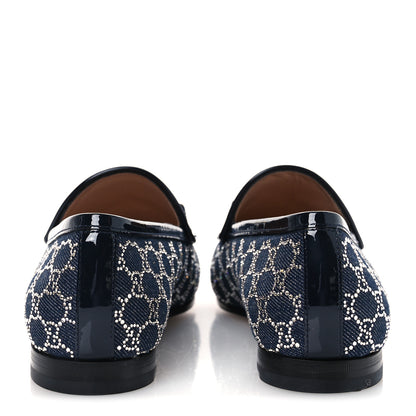 Gucci Denim Crystal GG Monogram Horsebit Womens Jordaan Loafers 39.5 Deep Blue Blue Milad 6 of 12