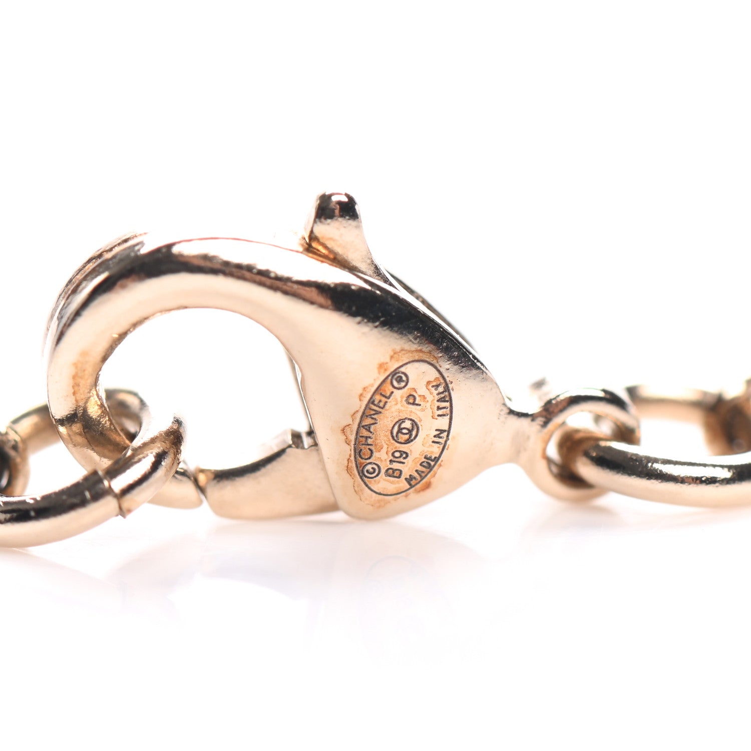 Chanel Lambskin CC Chain Necklace Gold Black 4 of 5