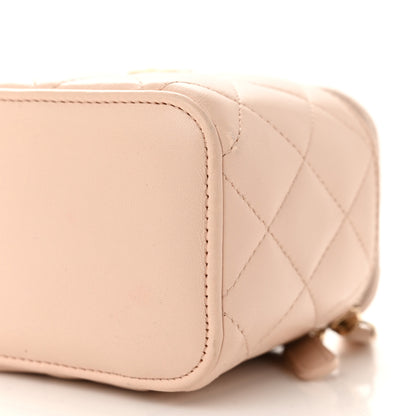 Chanel Lambskin Quilted Pearl Crush Mini Vanity Case With Chain Beige 10 of 11