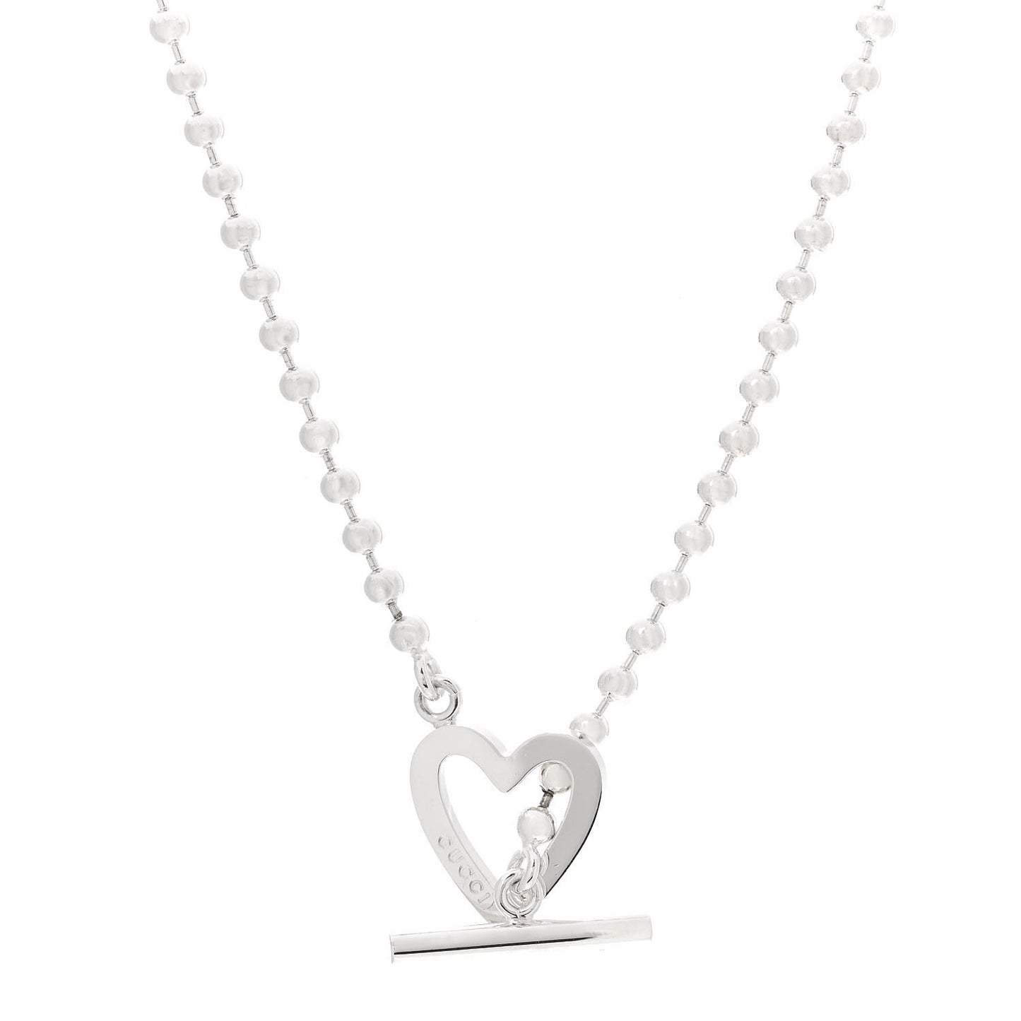 Sterling Silver Heart Toggle Necklace