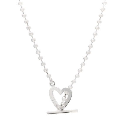Gucci Sterling Silver Heart Toggle Necklace 1 of 4