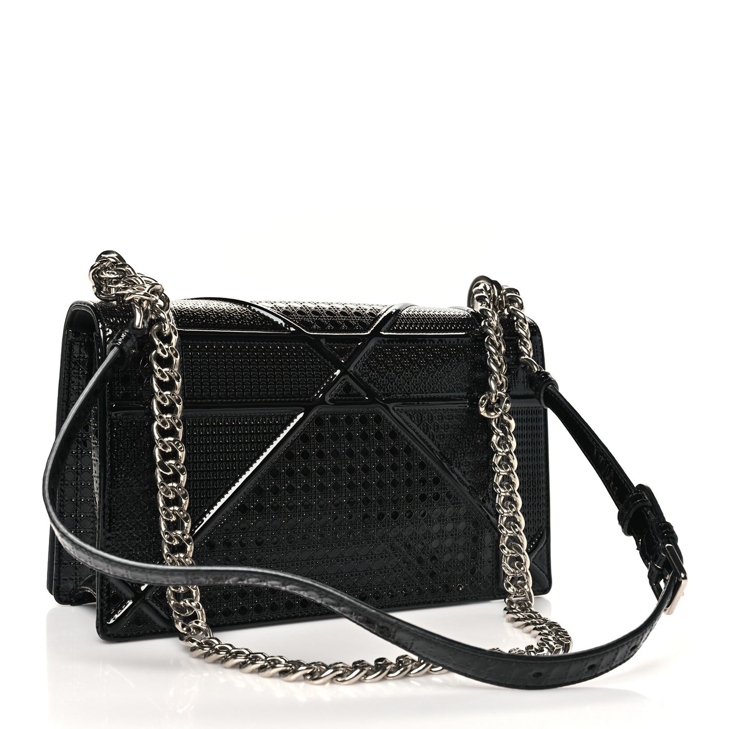 Patent Micro-Cannage Medium Diorama Flap Bag Onyx Black