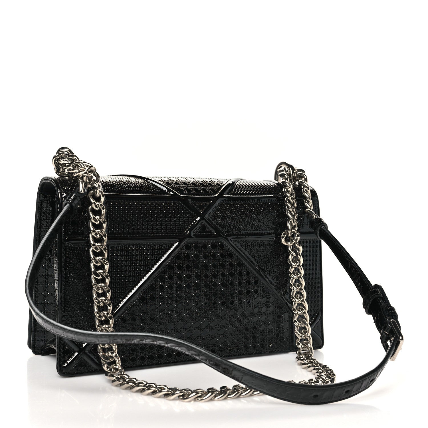 Christian Dior Patent Micro-Cannage Medium Diorama Flap Bag Onyx Black 3 of 10