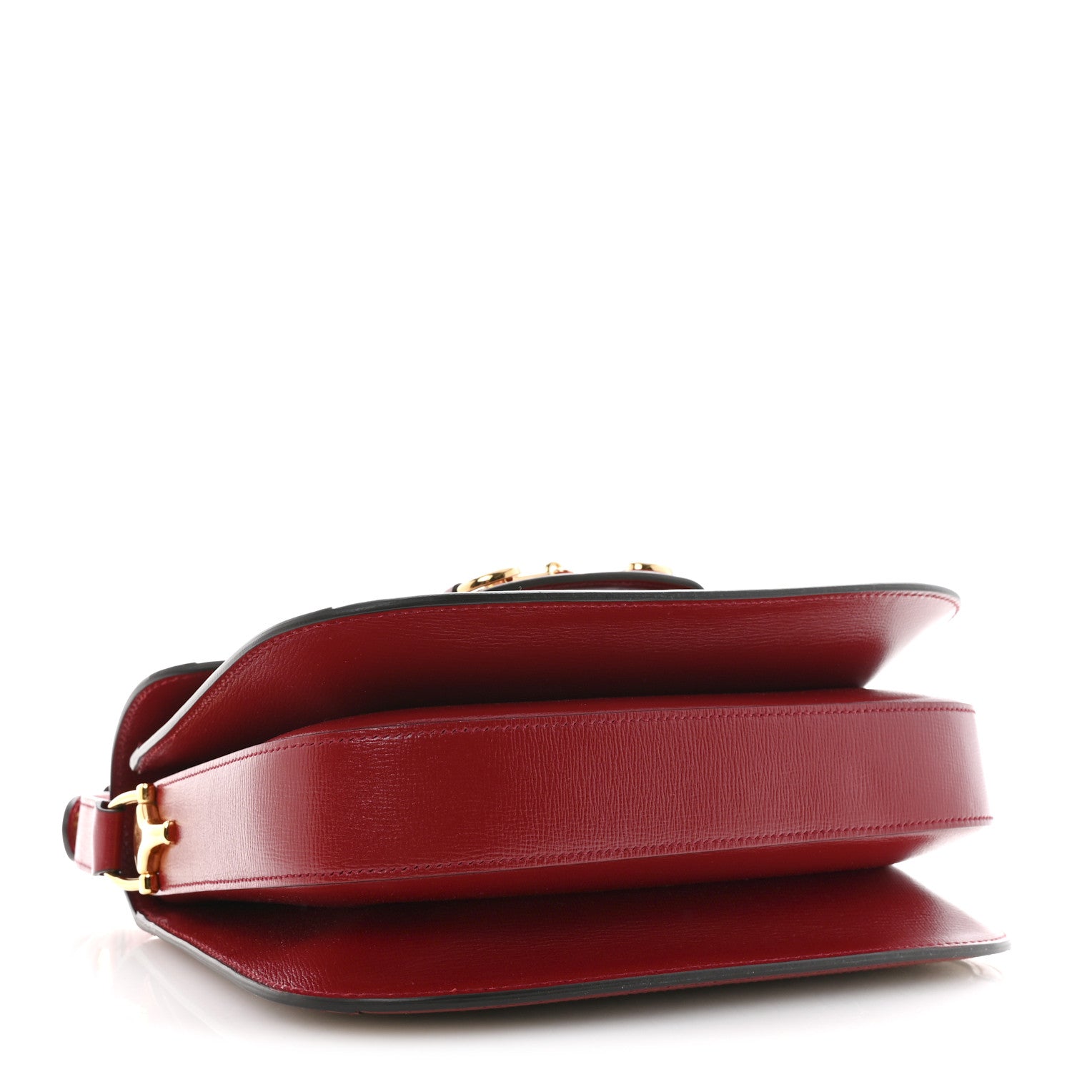 Gucci GG Supreme Monogram Azalea Calfskin Horsebit 1955 Shoulder Bag Beige Ebony New Cherry Red 4 of 10