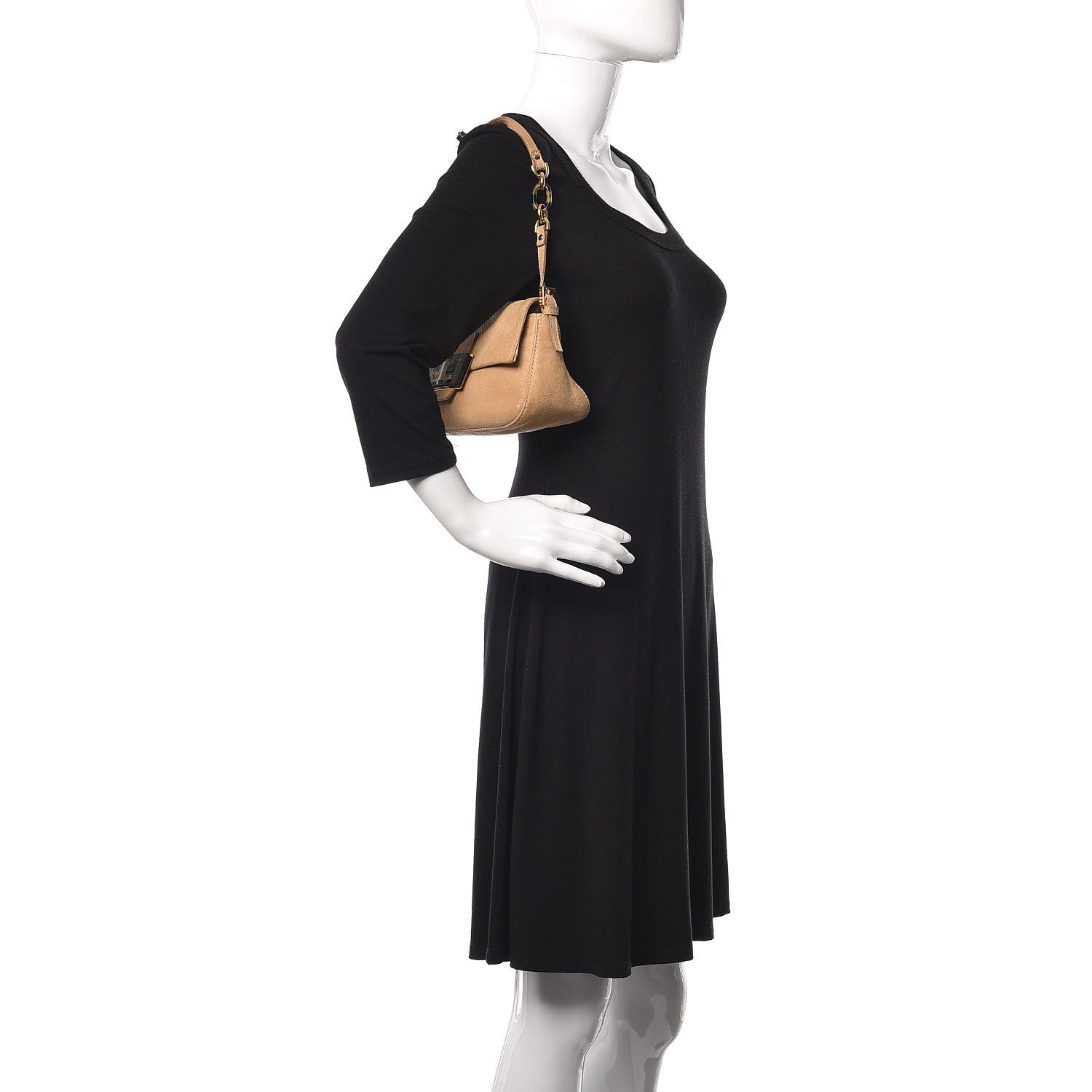 Fendi Vitello Savana Mini Mama Baguette Caramello Tartaruga Natural 2 of 18