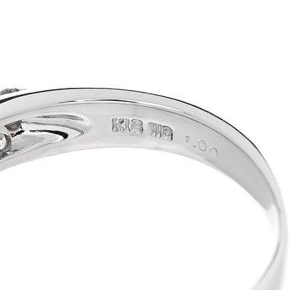 Parker & West by FASHIONPHILE 18K White Gold Diamond 1.00ctw Three Row Curved Band Ring 53 6.5 9 of 9