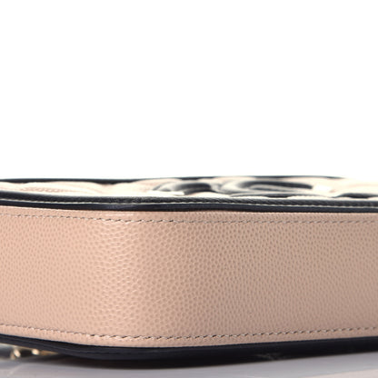 Chanel Caviar Quilted CC Filigree Clutch With Chain Beige Black 8 of 10