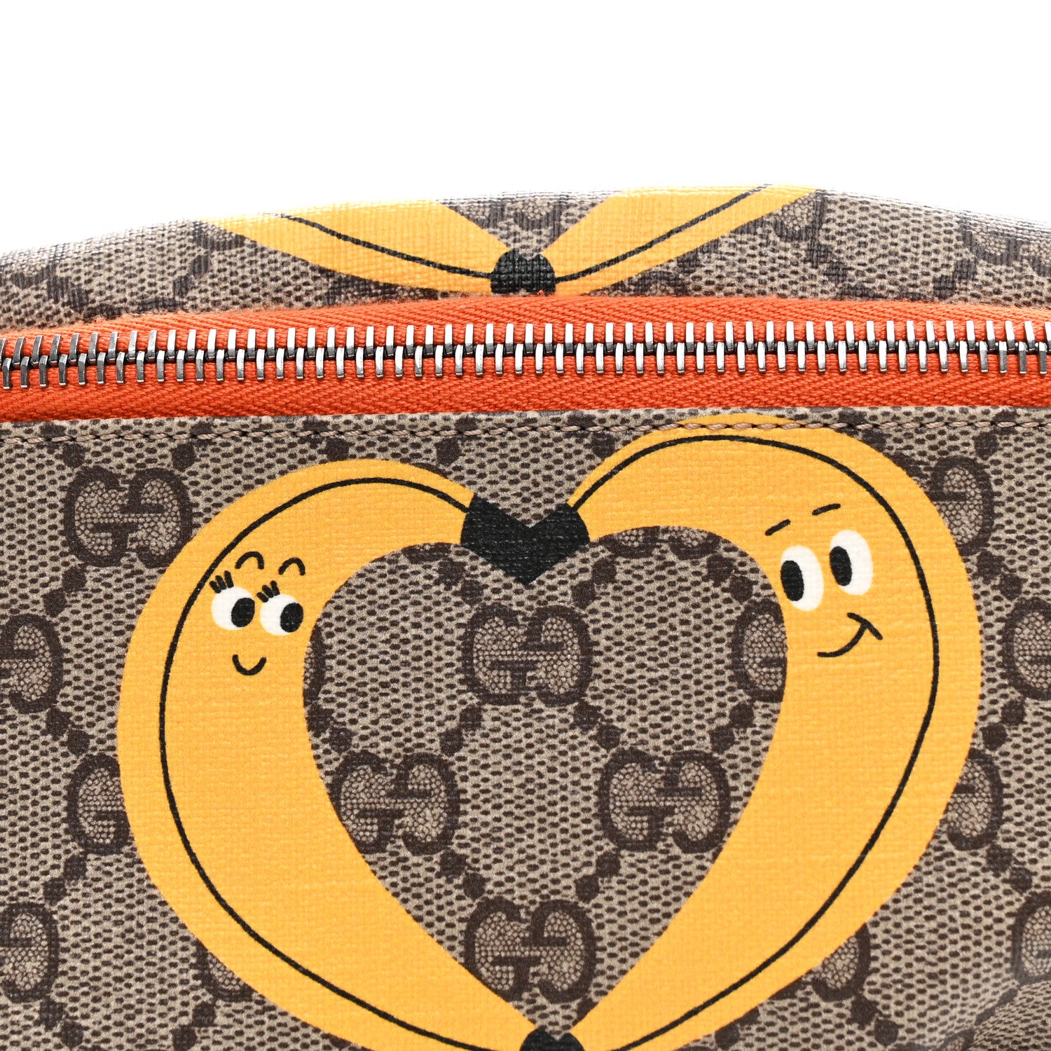 Gucci GG Supreme Monogram Banana Childrens Belt Bag Beige Ebony Multicolor Carrot Orange 8 of 11