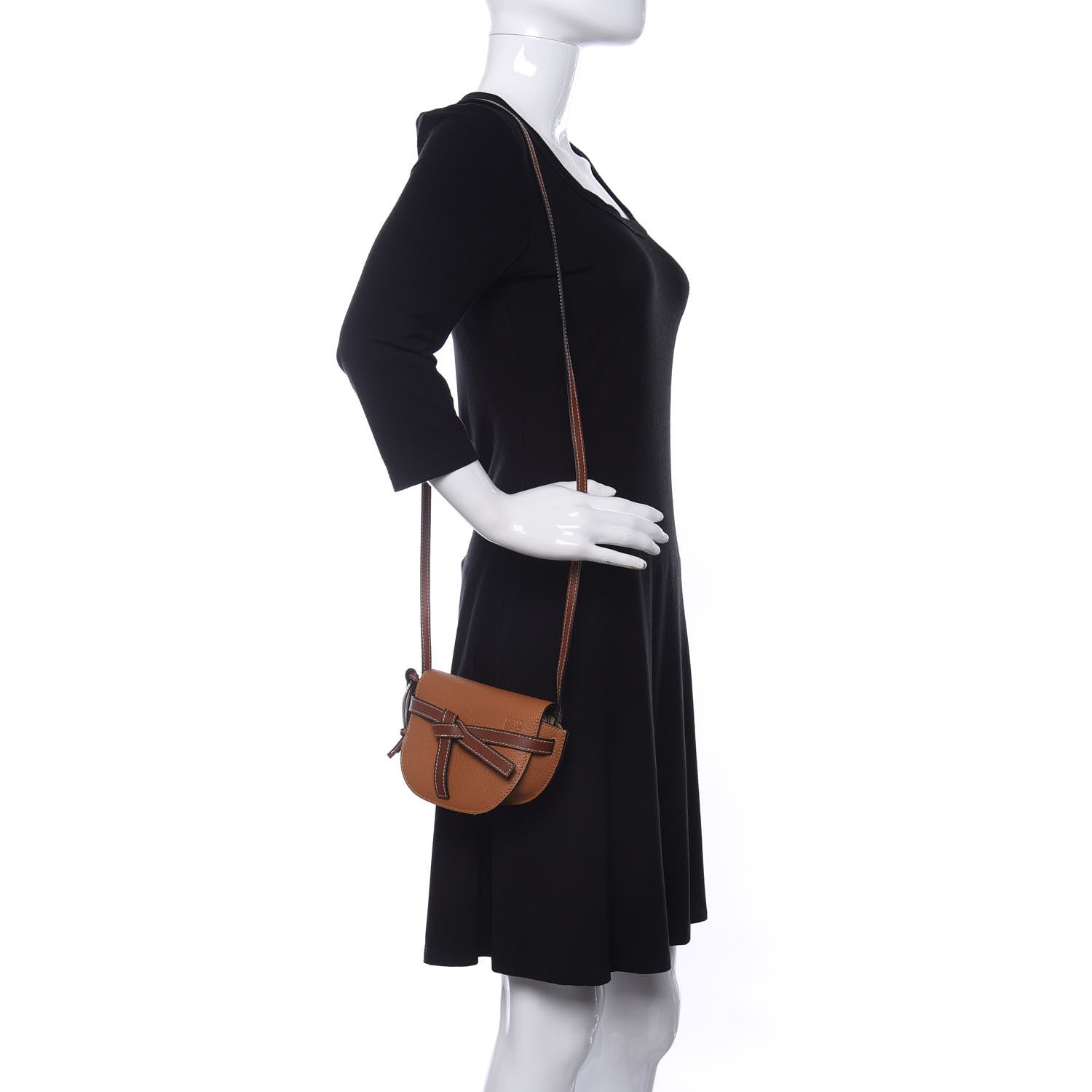 Loewe Grained Calfskin Mini Gate Crossbody Bag Caramel Pecan 2 of 10