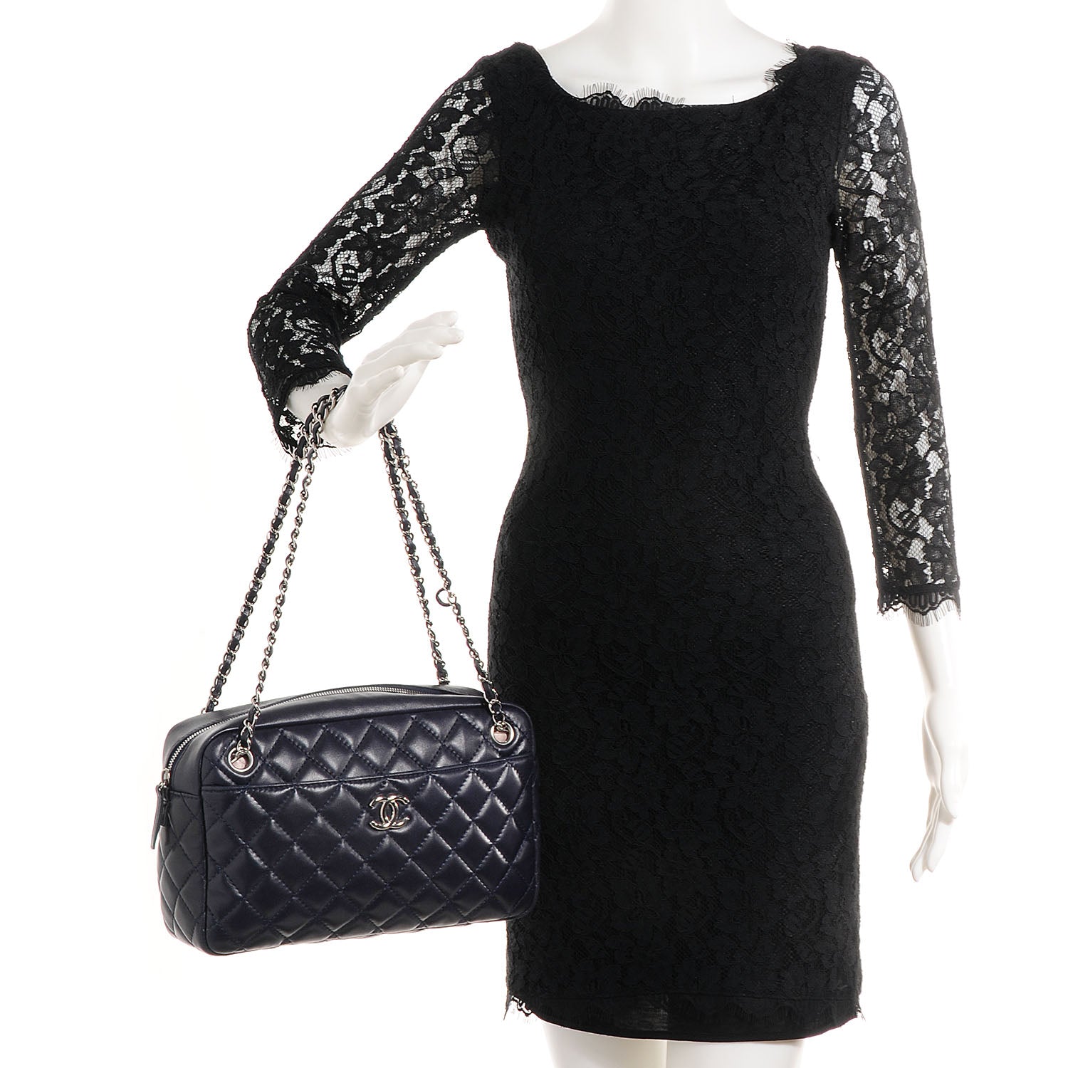 Chanel Lambskin Medium Camera Case Navy 2 of 9