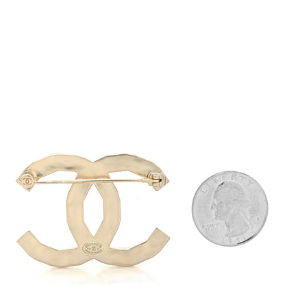 Chanel Metal Pearl Crystal CC Brooch Gold 2 of 3