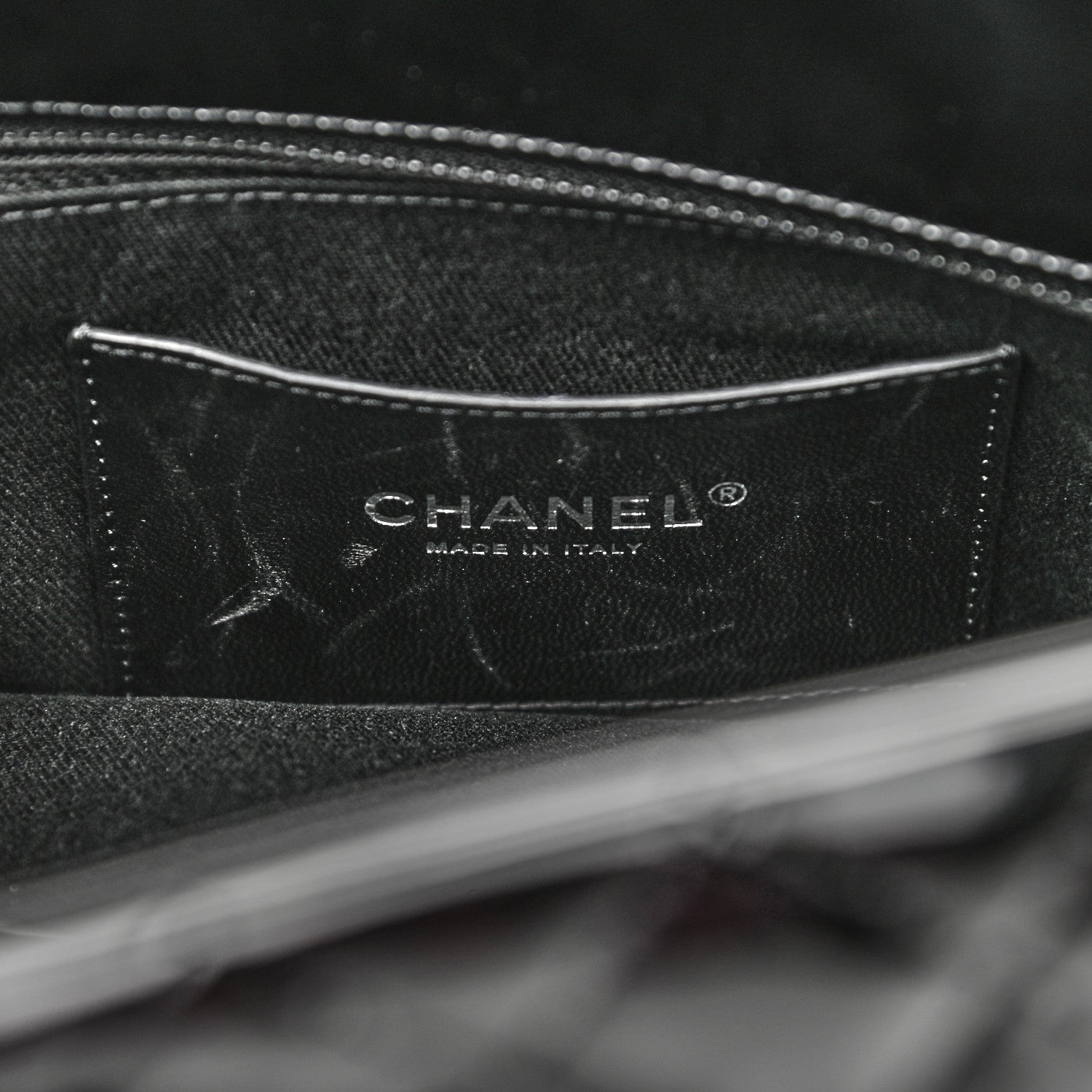 Chanel Patent Quilted Medium Just Mademoiselle Black 6 of 11