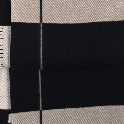 Hermes Wool Cashmere Avalon III Blanket Ecru Black 3 of 3