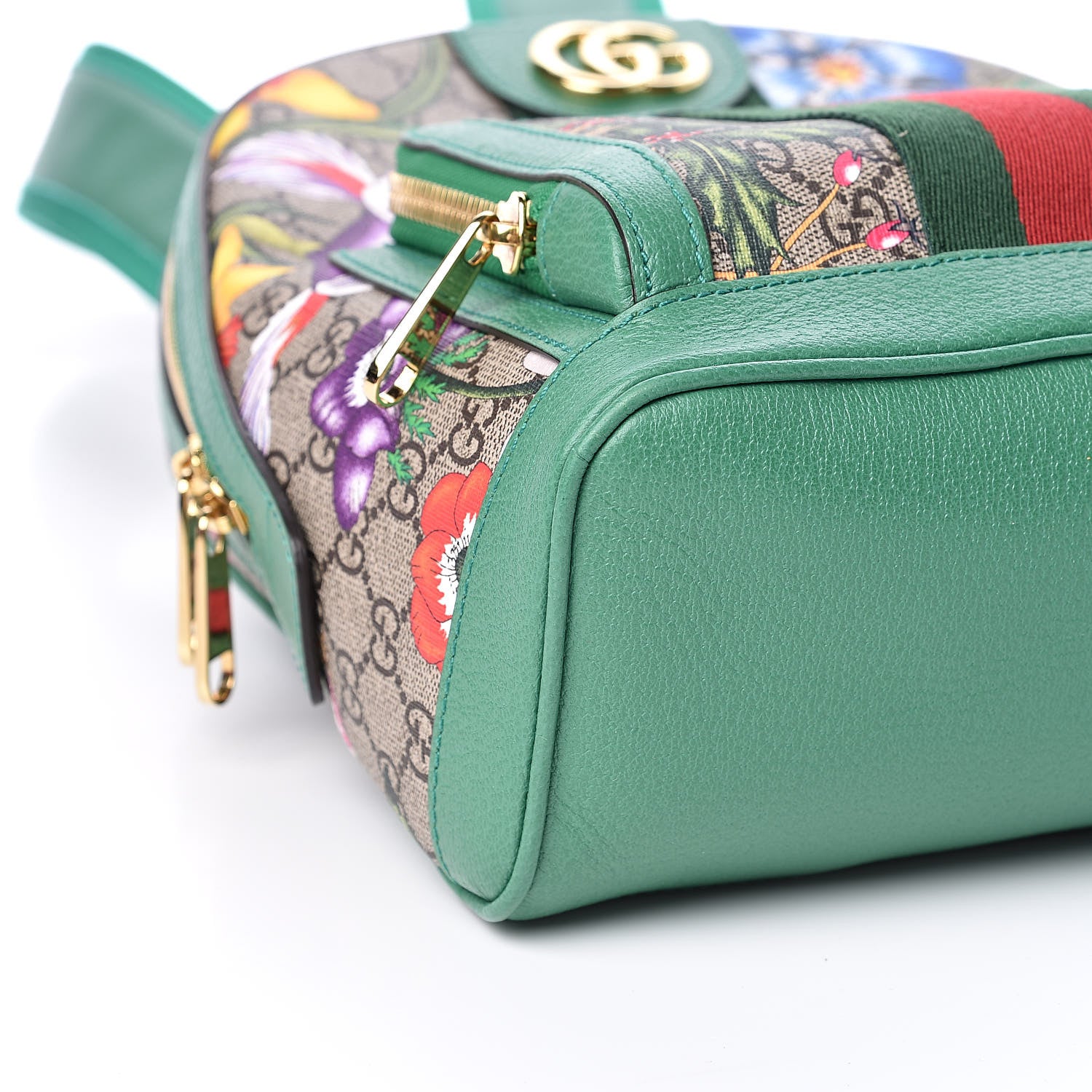 Gucci GG Supreme Monogram Flora Web Small Ophidia Day Backpack Green 9 of 12