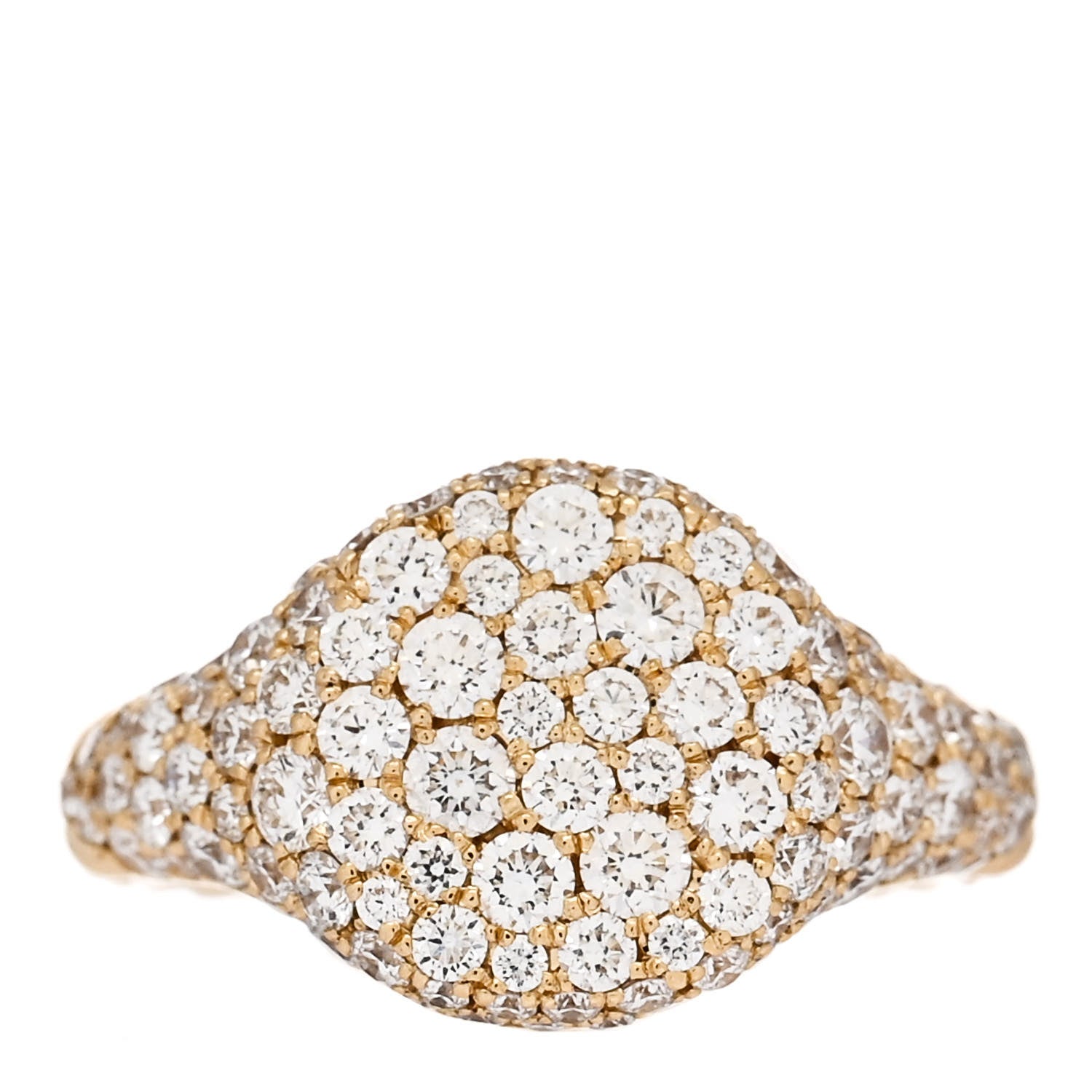 David Yurman 18K Yellow Gold Diamond Petite Pave Chevron Pinky Ring 42 2.25 1 of 6