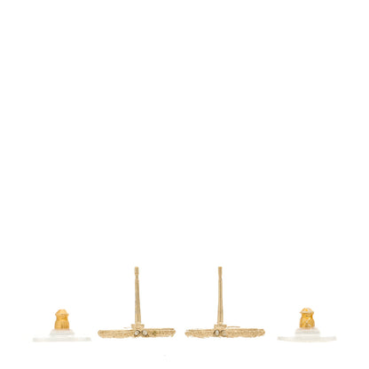 Chanel Metal Graduated Pearl Crystal CC Earrings Light Gold 3 of 5