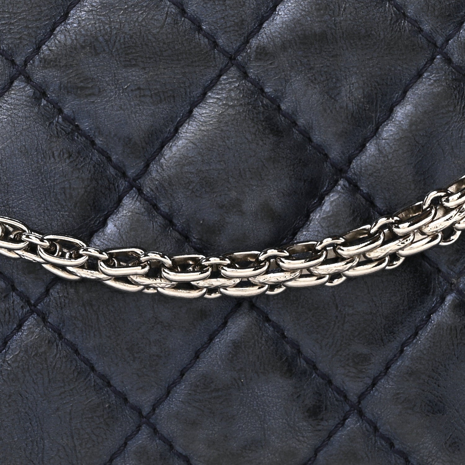 Chanel Metallic Aged Calfskin Quilted 2.55 Reissue 226 Flap Blue 8 of 10