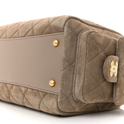 Chanel Suede Quilted Chanel 25 Bowling Bag Dark Grey 10 of 10