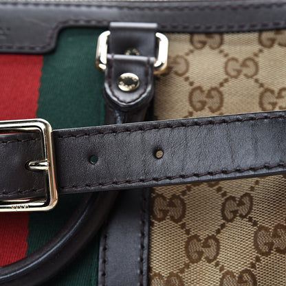 Gucci Monogram Vintage Web Medium Boston Dark Brown 21 of 21