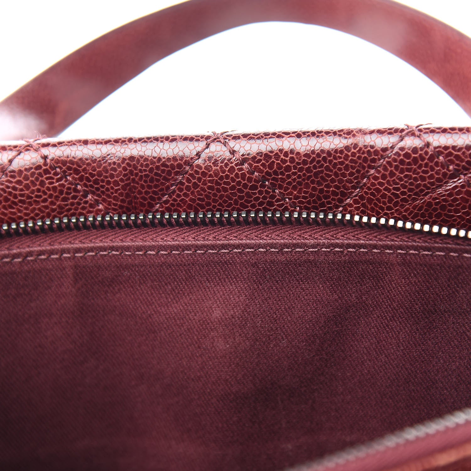 Chanel Crumpled Grained Calfskin CC Crave Tote Burgundy 9 of 15