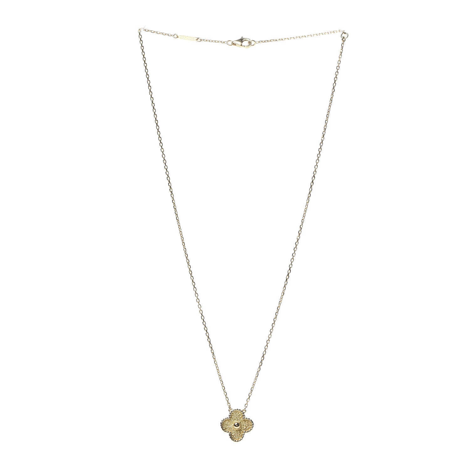 Van Cleef & Arpels 18K Yellow Gold Vintage Alhambra Pendant Necklace 3 of 5