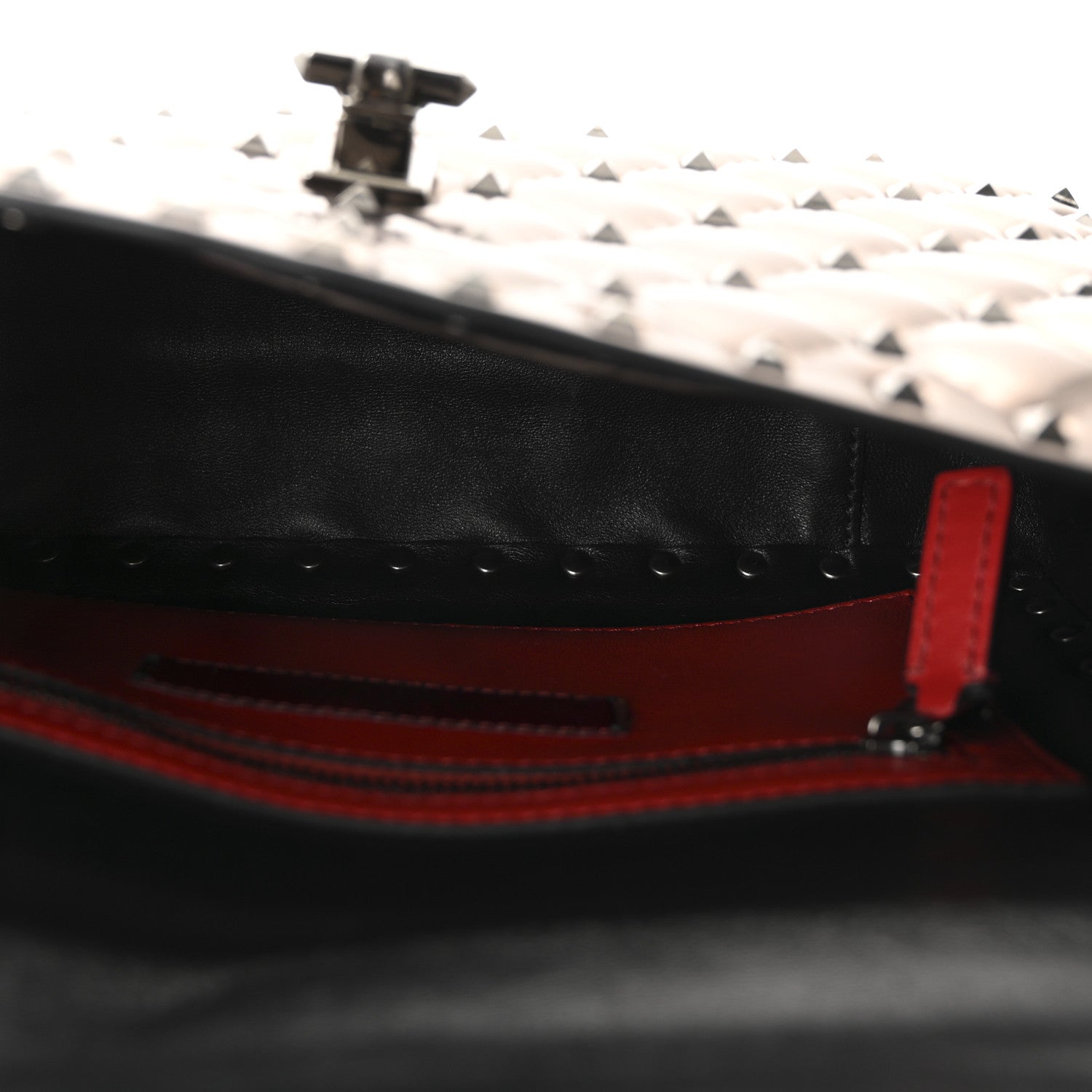 Valentino Garavani Metallic Patent Medium Rockstud Spike Shoulder Bag Rutenio 5 of 9