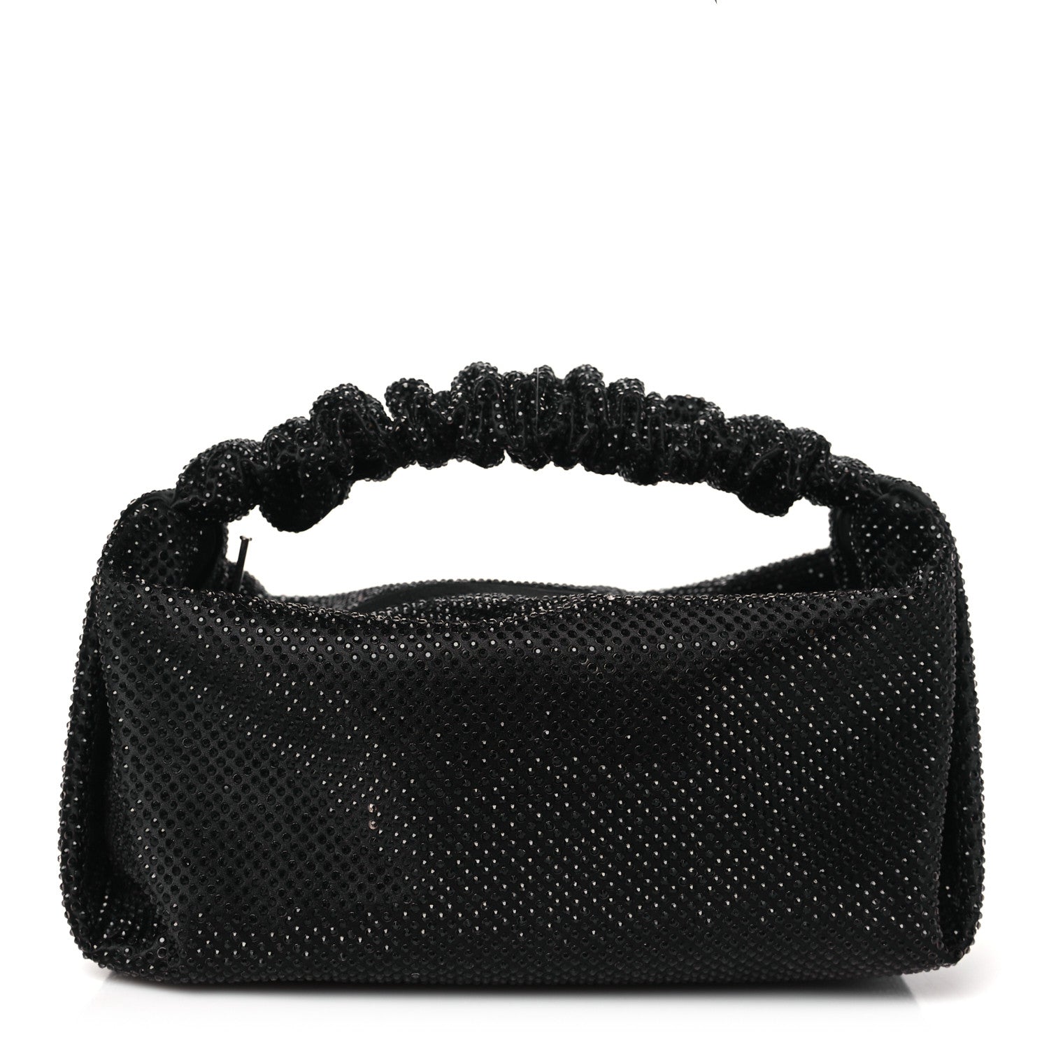 Alexander Wang Satin Crystal Rhinestone Mini Scrunchie Clutch  Black 1 of 10