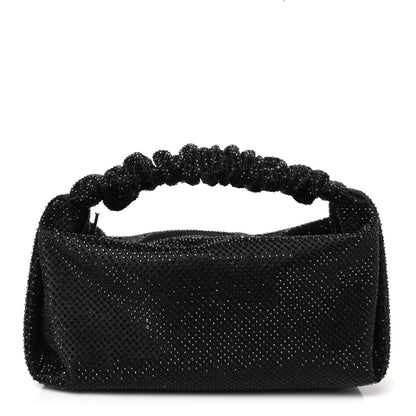 Alexander Wang Satin Crystal Rhinestone Mini Scrunchie Clutch  Black 1 of 10