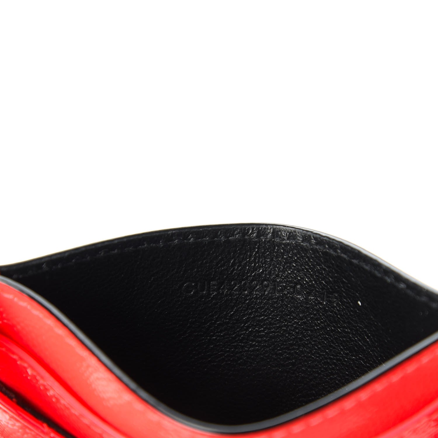 Saint Laurent Patent Grain De Poudre Matelasse Chevron Monogram Credit Card Case Neon Pink 7 of 9