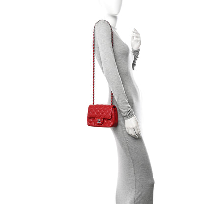 Chanel Lambskin Quilted Mini Square Flap Red 2 of 10