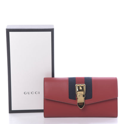 Gucci Calfskin Sylvie Continental Wallet Hibiscus Red 10 of 10