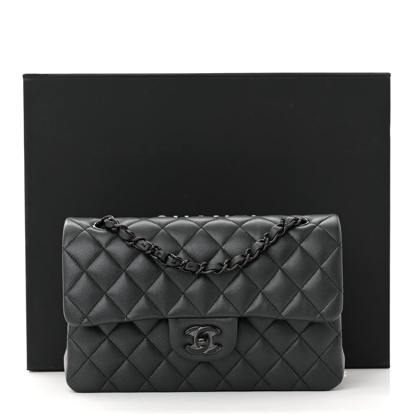 Lambskin Quilted Small Double Flap So Black
