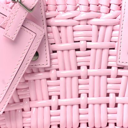 Balenciaga Faux Calfskin Braided Varnished XXS Bistro Basket Candy Pink 7 of 10